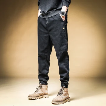 Streetwear Moda rahat pantolon Erkek Tulum Gevşek Fit Eklenmiş Tasarımcı Kargo Pantolon Hombre Hip Hop Joggers Erkekler Harem Pantolon