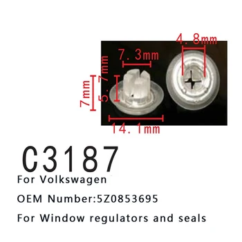 20x Ayna Conta Fairing Bağlantı Elemanları Klipler VW Audi İçin 5Z0853695