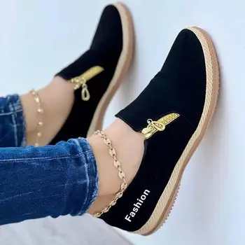 2022 Kadın düz ayakkabı Moda Rahat Yuvarlak Kafa spor ayakkabı Çift Yürüyüş Daireler Konfor Günlük Kadın Ayakkabı Zapatillas Mujer