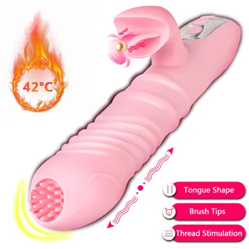 Kadınlar için seks oyuncakları vajina klitoris stimülasyon vibratör değnek ısıtma teleskopik yapay penis vibratör yetişkin ürünleri 10 frekans