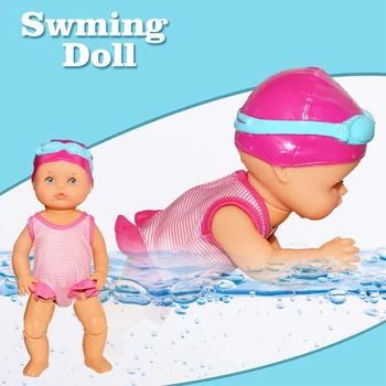 Sevimli Elektrikli Yüzme Bebek Mini Su Geçirmez Küvet Havuzu Yüzmek Kendi Başına Yüzme oyuncak bebekler Çocuk Doğum Günü Hediyeleri İçin