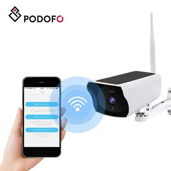PODOFO Güneş Enerjisi Kablosuz hd ip kamera Su Geçirmez 1080P Güvenlik Kamera Ev Güvenlik Gözetleme ağ kamerası