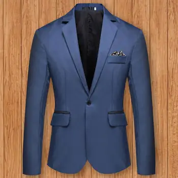 2022 Sonbahar Kış Erkek Blazer Casual iş elbisesi Bir Düğme Uzun Kollu Takım Elbise Ceket Moda İnce erkek Blazers