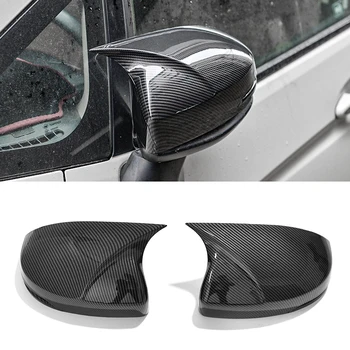 Honda Fit için GK5 2014-2019 araba boynuz dikiz aynası kapağı trim, CAZ siyah karbon fiber Yan Dönüş Sinyali Ayna Kapakları
