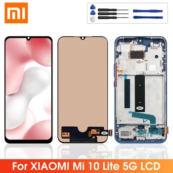 100 % Test Edilmiş Ekran İçin Xiaomi Mi 10 Lite 5G M2002J9G LCD Ekran Dokunmatik Ekran Digitizer Meclisi İçin Xiaomi Mi 10 Lite