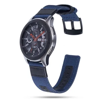 galaxy İzle 46mm bant 22mm Premium Naylon Deri Kayış ile Samsung Dişli S3 Sınır / Klasik smartwatch bilek bantları