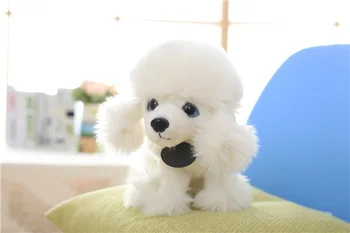 beyaz güzel peluş oturan kaniş köpek oyuncak, simülasyon kaniş köpek bebek hediye yaklaşık 25 cm 2371