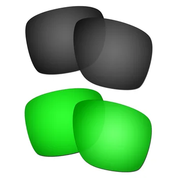 HKUCO Için Polarize Yedek Lensler Şerit XL Güneş Gözlüğü Siyah / Yeşil 2 Pairs