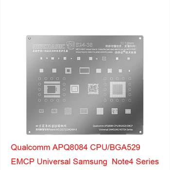 Mekanık Evrensel BGA Reballing Stencil için Samsung Qualcomm APQ8084 CPU / BGA529 EMCP / Not 4 Serisi CPU Güç WIFI Ses IC Çip
