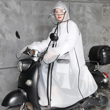 Su geçirmez Uzun Yağmurluk Kadın Erkek yağmurluk Fermuar Kapşonlu Panço Motosiklet Yağmurluk Açık Yürüyüş Yağmur Ceket