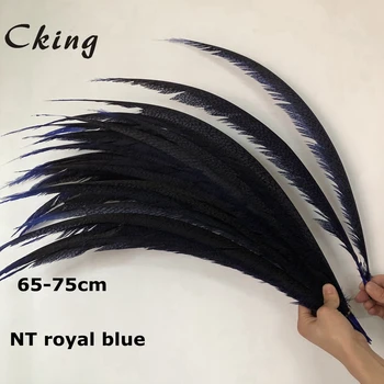 100 adet Süper Güzel Doğal kraliyet mavi Sülün Tüy takı plumas giysi şapka DIY veren decoratie Karnaval Parti tüyleri