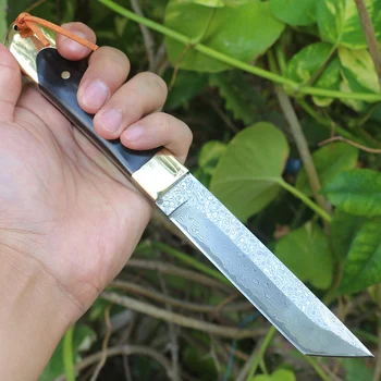 Sabit Bıçak Taktik Bıçak Ücretsiz kargo El Yapımı Keskin Şam çelik av bıçağı G10 kolu Kamp hayatta kalma bıçağı