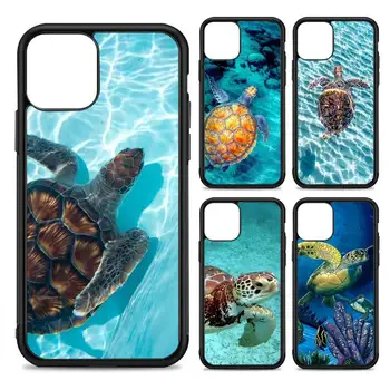 FHNBLJ Okyanus Deniz Kaplumbağası telefon Kılıfı Silikon PC + TPU Kılıf iPhone 11 12 13 Pro Max 8 7 6 Artı X SE XR Sert Fundas