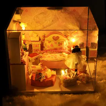DIY minyatür Dollhouse ışıkları modeli, diorama sahne yaratıcı odası Dollhouse dekor aksesuar