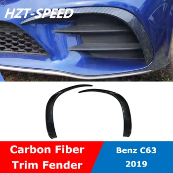 C Sınıfı Karbon Fiber Siyah Yan Hava Delikleri Kiti Trim Çamurluk Mercedes Benz için C63 C260L C180L 2019