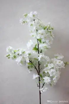 100 CM Uzun Yapay İpek Çiçek Simülasyon Kiraz Çiçeği Çiçek Begonya Sakura Ağacı Kök Ev Düğün Parti Dekorasyon İçin