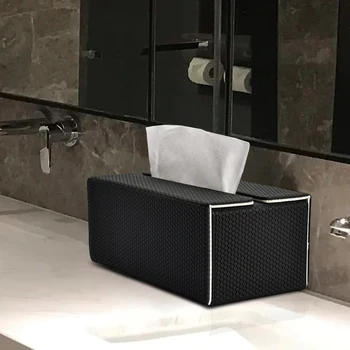 Ev Dekoratif Mutfak Depolama Doku kutu tutucu Katlanabilir Peçete Tutucu Kılıf PU Deri Tuvalet Mendil Kutusu