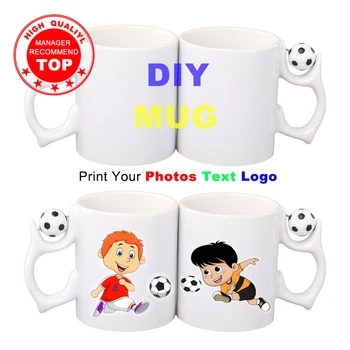 Özelleştirmek fotoğraf futbol Kupa Dıy seramik kahve Kupalar Baskı Logo görüntü fincan Kişiselleştirilmiş Mutfak Drinkware Benzersiz Hediye
