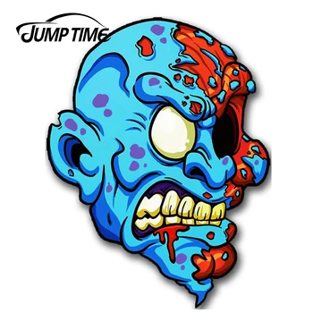 JumpTime 13cm X 10.3 cm Cadılar Bayramı Evil Zombi Kafa Ölü Yaratıcı Komik Çıkartması Araba Sticker Vinil Wrap Tampon Arka Cam