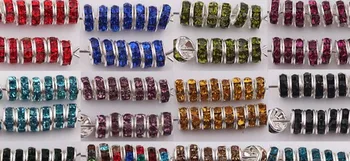 sfr23 8mm Karışık Renk Lot Kristal Rhinestone Rondelle Spacer metal dağınık boncuklar DIY kolye Bilezik Takı Yapımı İçin
