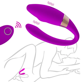 Uzaktan Kumanda Çift Vibratörler Çift Giyilebilir U Şekli Yapay Penis Vibratör G Noktası Klitoris Stimülatörü Yetişkin Seks Oyuncakları Kadın İçin