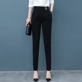 Harem pantolon 2022 Yeni Bahar ve Sonbahar Düz kadın pantolonları Profesyonel Siyah Pantolon Pantolon günlük pantolon