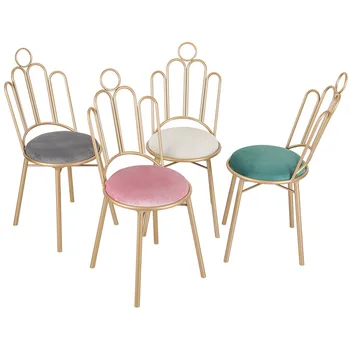 Modern Minimalist yemek sandalyeleri Ferforje Tırnak Soyunma Dışkı Arkalığı Sandalye mutfak mobilyası Makyaj Dışkı Boş Sandalye