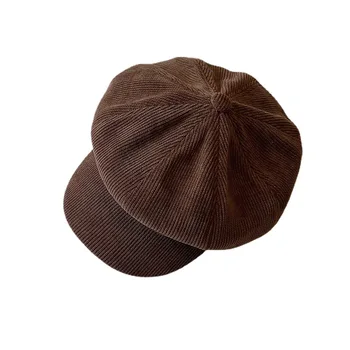 Çocuk Bere Kapaklar Kadife Çocuklar Kapaklar Sonbahar Kış Bebek Bere Şapka Aksesuarları Vintage Ayarlanabilir Çocuk Erkek Şapka 2-8Y