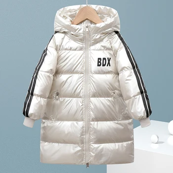 Çocuk Kış Ceket Erkek Kız Kış Ceket Bebek Çocuk Sıcak Kapşonlu Kabanlar Kar Giyim Parka Uzun Aşağı Palto Genç 3-10y