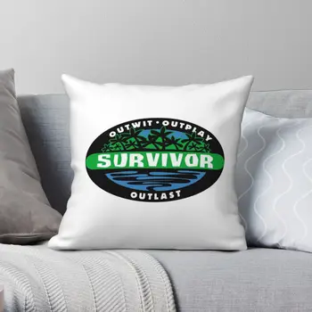 Survivor Logo Kare Yastık Kılıfı Polyester Keten Kadife Desen Zip Dekoratif kanepe minder örtüsü