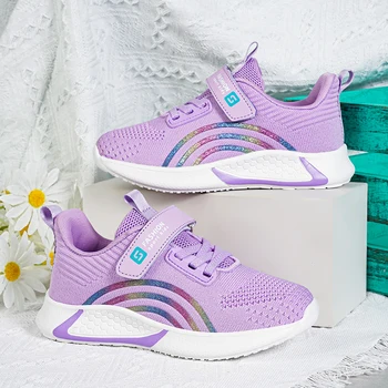Yeni Bahar Çocuk Ayakkabı Kızlar için spor ayakkabılar Moda Nefes Öğrenciler Ayakkabı Yumuşak Alt kaymaz Rahat Çocuklar Kız Sneakers