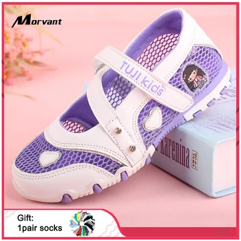 MORVANT Yaz Yeni Sandalet Kızlar İçin Örgü İçi Boş Nefes Kızlar Sneakers Moda Rahat Prenses Ayakkabı bebek ayakkabısı