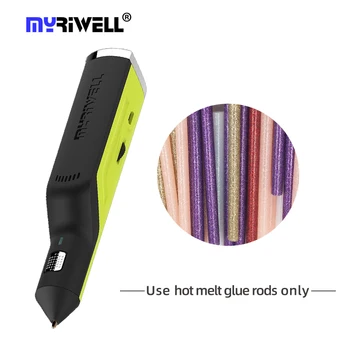 Myriwell Sıcak Tutkal Tabancası Kalem RS - 100A 3D Baskı Kalem Açık Düzeltme 3D Kalem 6 Renk çubuk tutkal Kablosuz Hız Ayarlanabilir