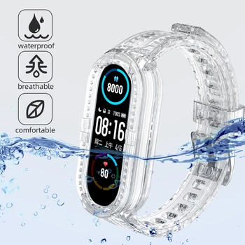 TPU Kayış Akıllı Watchband Xiaomi Miband 3 4 5 6 NFC Evrensel Şeffaf spor bilezik Bileklik Unisex Pasek Od Zegarka