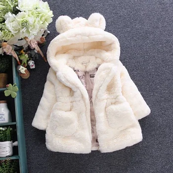 Bebek Kapşonlu Giyim Çocuk Giyim Kış Toddler Kız Giysileri Bebek Palto Faux Kürk Ceket Sıcak Snowsuit 1-7Y