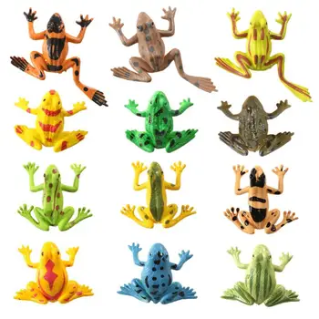 Gerçekçi Kurbağa 12 Adet Kurbağa Oyuncak Figürü Yürümeye Başlayan Çocuklar İçin Plastik Kurbağa Aksiyon Figürleri Net Dokular Canlı Şekil Renk