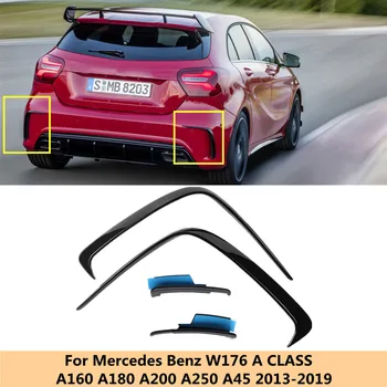 Mercedes Benz için W176 A200 A250 A45 AMG Hatchback 2013-2018 için Arka tampon altı spoyler Splitter Kanallari Delikleri Taş Çip Koruyucu