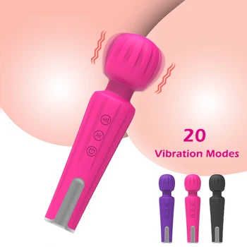 20 Hız Güçlü AV Vibratör Sihirli Vajina Değnek Klitoris Stimülatörü Vibratör Kadınlar için Seks Oyuncakları G Noktası Masturbator USB Yapay Penis