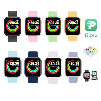 Macaron Y68 akıllı saat 8 Renk 1.44 inç Ekran Erkekler Kadınlar Smartwatch Moda Spor Akıllı bant Fitpro Sürüm Fabrika Toptan