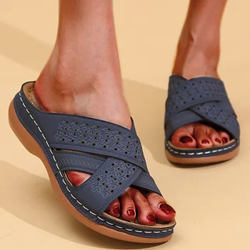 Kadın Sandalet 2022 Yaz ayakkabı Sandalias Mujer Topuklu Sandalet Takozlar Ayakkabı Kadınlar İçin Yumuşak Alt Yaz Ayakkabı Flip Flop