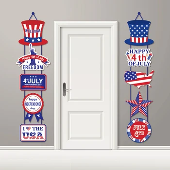 Amerikan Bağımsızlık Günü 4th Temmuz Parti Süslemeleri DIY Asılı Kiraz Kuşu Kapı Beyit Süslemeleri ABD Ulusal Parti