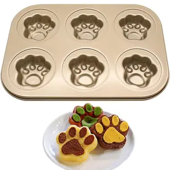 Kurabiye kalıbı Kedi Pençeleri Şekli Kek Kalıbı 6 Izgaraları Yapışmaz Karbon Çelik DIY Kek Kurabiye Kalıbı Pişirme Aracı Fondan Kek Bakeware