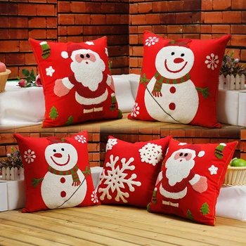 ESSIE EV Zincir Nakış Noel Baba Kardan Adam Kar Tanesi noel ev dekorasyonu High End minder örtüsü Yastık Kılıfı