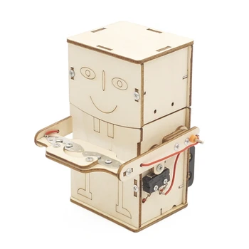 DIY Sikke Yutma Robot Kutusu Bilim Deney Ahşap Kitleri Elektronik Araya Kök Modeli Okul Oyuncaklar Çocuklar İçin