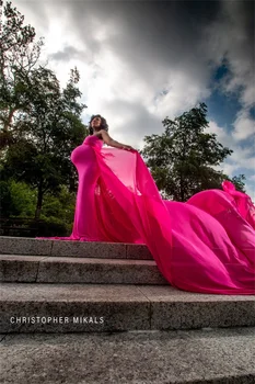 Doğum Fotoğraf Düğün İçin Pregant Kadın Parti Gecelik Seksi Zarif Elbiseler Askısız Kat Boy Balo 