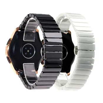 Moda Siyah Beyaz Seramik 16 18 20 22mm Geniş saat kayışı için Bilezik FİTBİT Samsung erkek kadın saat kayışı Bileklik