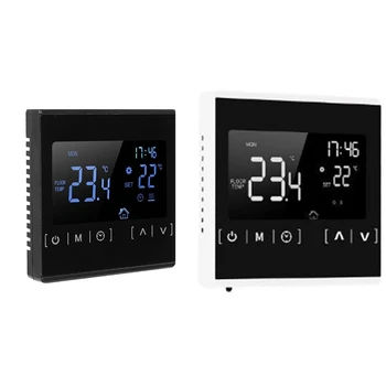 LCD dokunmatik termostat sıcaklık kumandası yerden ısıtma sistemi Termoregülatör AC 85-250V (Siyah)
