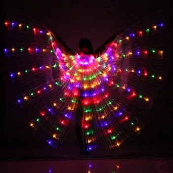 kadın oryantal dans lambası sahne açık 360 derece LED Parlayan kanatları kız kanat dansçı kızdırma kanatları sopa Çanta yılbaşı hediyeleri