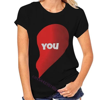 100 % Pamuk Moda O Boyun Özel Baskılı Erkek T Shirt sevgililer Günü Halfheart-Sevgililer Günü Siyah Komik Kadın T Shirt