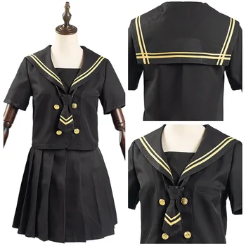 Japon JK Üniforma Takım Elbise Kız Yüksek okul üniforması Denizci Donanma Cosplay Kostümleri Öğrenci Pilili Etek Takım Elbise